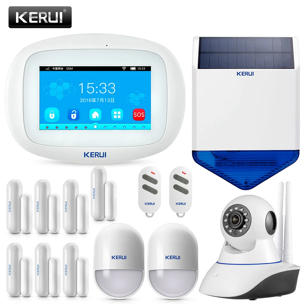 KERUI K52 Wi Fi GSM сигнализация Системы s безопасности дома 4 3 дюймов TFT Цвет