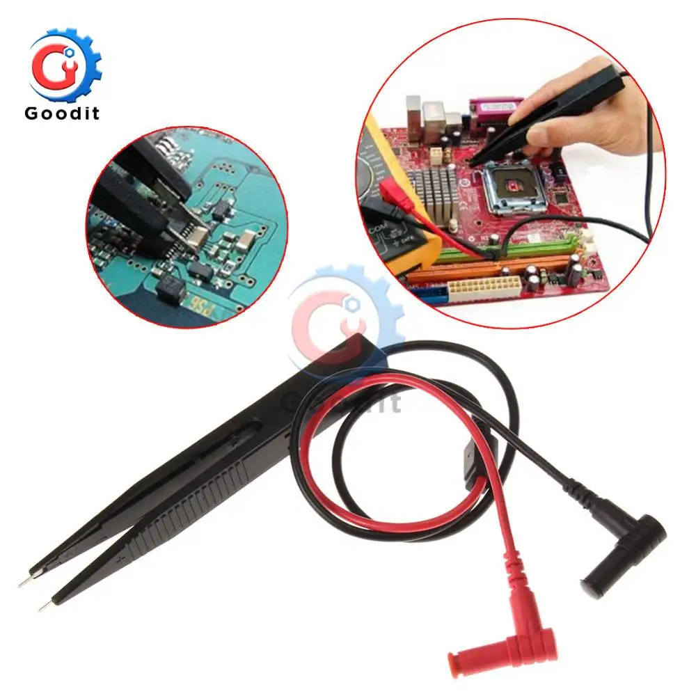 SMD SMT Chip Test Clip Probe Цифровой мультиметр метр Пинцет для измерения сопротивления емкости для FLUKE для Vichy