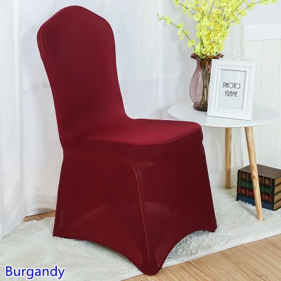 

Цветные Чехлы для стула Burgandy из лайкры для свадебного банкета, украшения стула из спандекса, растягивающийся Чехол для стула для вечеринки, ...