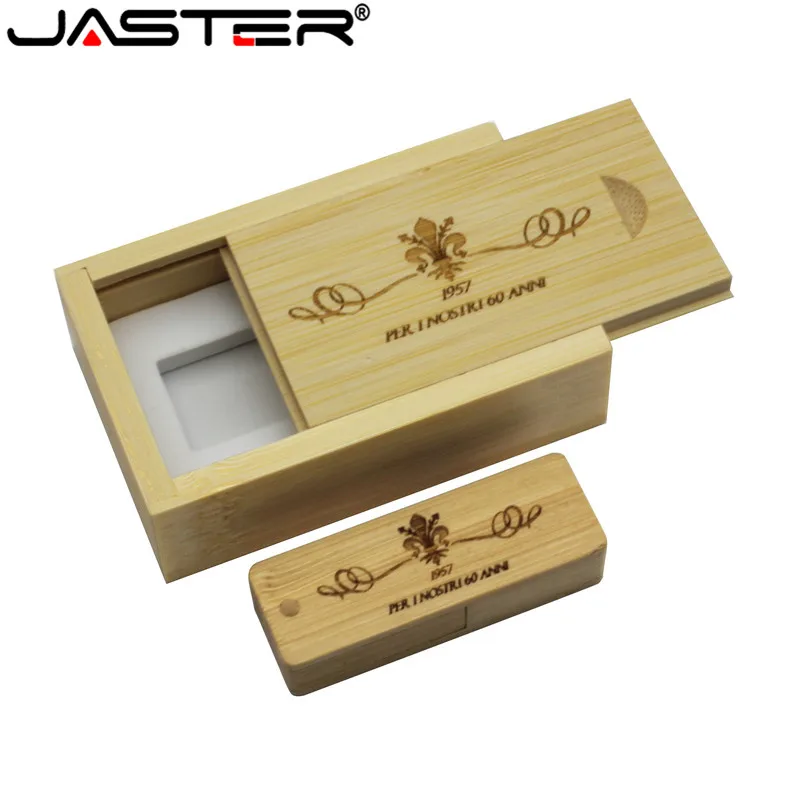 JASTER Натуральные Деревянные usb + коробка USB флэш накопитель bamboo pendrive 4G 8GB 16GB 32GB