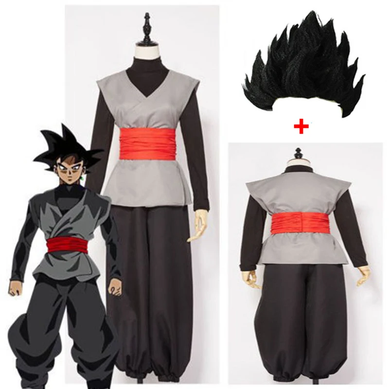Аниме Драконий жемчуг супер Сон Гоку черный Zamasu Косплей костюмы наряд Супер Saiyan Униформа Хэллоуин взрослые мужские костюмы