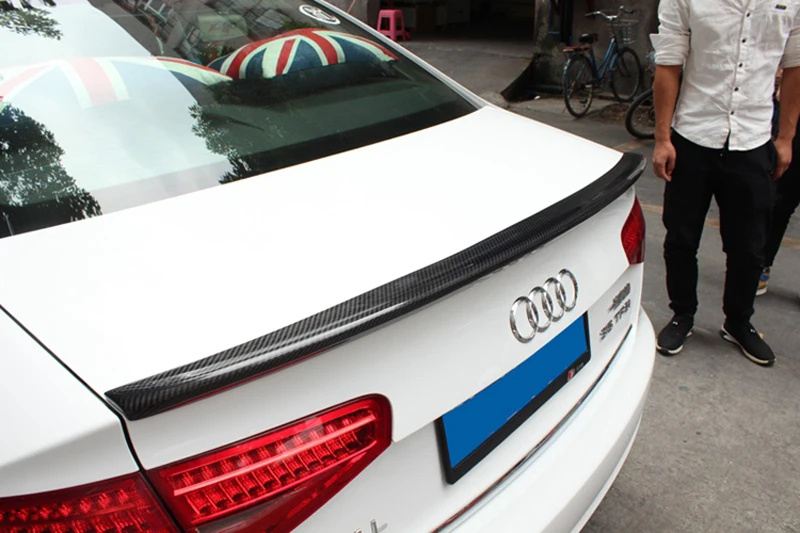 For Audi A4 B8.5 Carbon Rear Spoiler S4 Style Fiber Trunk wing Sedan 4-Doors car 2013 2014 2015 | Автомобили и мотоциклы