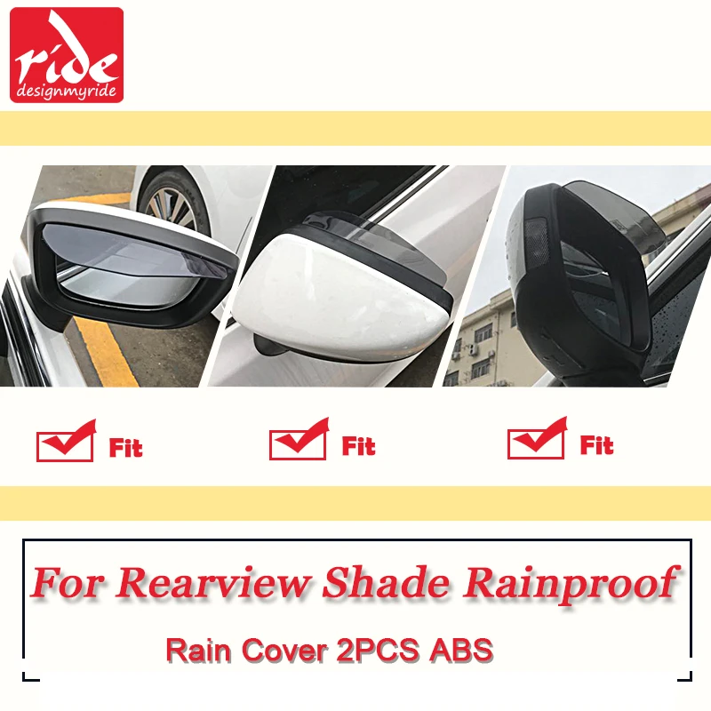 2 Pcs Universal Car Rearview Mirror Eyebrow Rain Block Blades ABS Material Back Shade Rainproof Water Cover | Автомобили и
