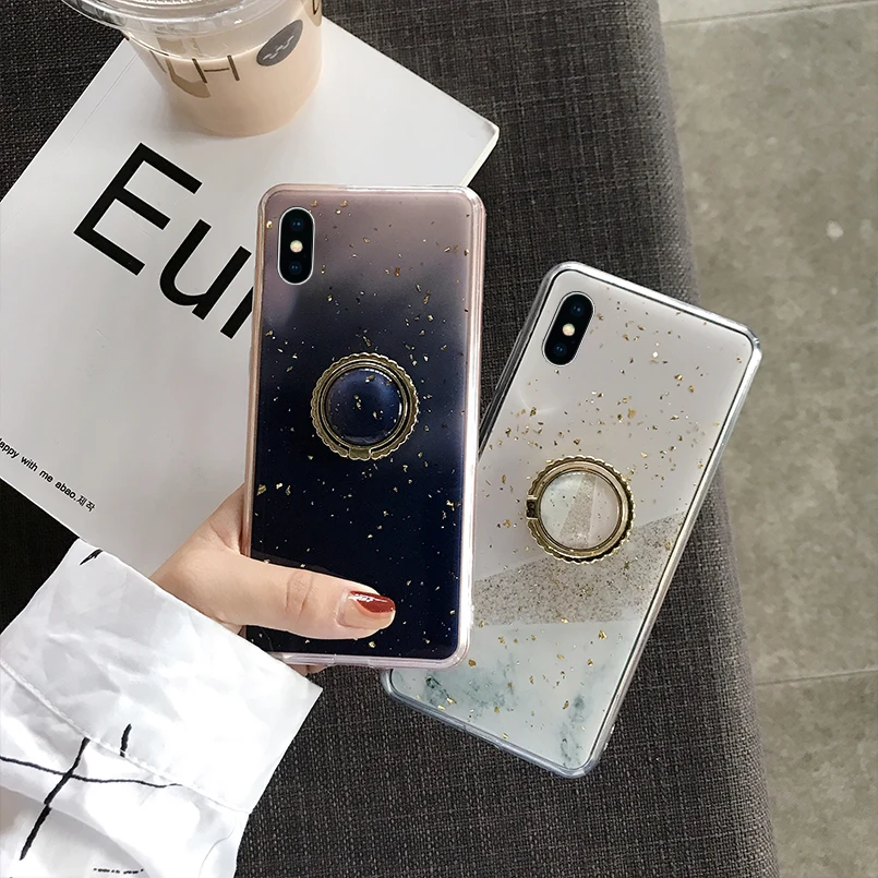 Подставка держатель мраморный чехол для iPhone X XS Max XR телефона мягкий TPU 7 8 6 6s Plus