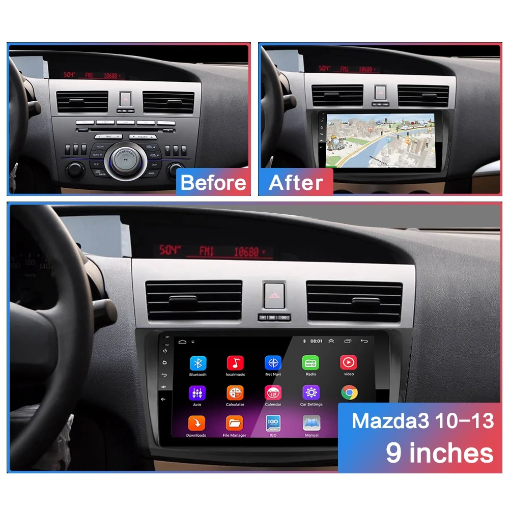 2G+ 32G " 2din Android 8,1 GO автомобильный Радио gps навигация wifi Bluetooth плеер карта для Mazda 3 2004-2013 автомобильный dvd-плеер