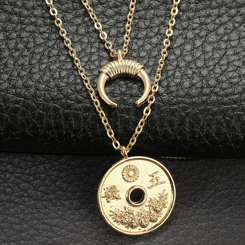 Трендовое новое ожерелье в стиле ретро с большой круглой подвеской для женщин