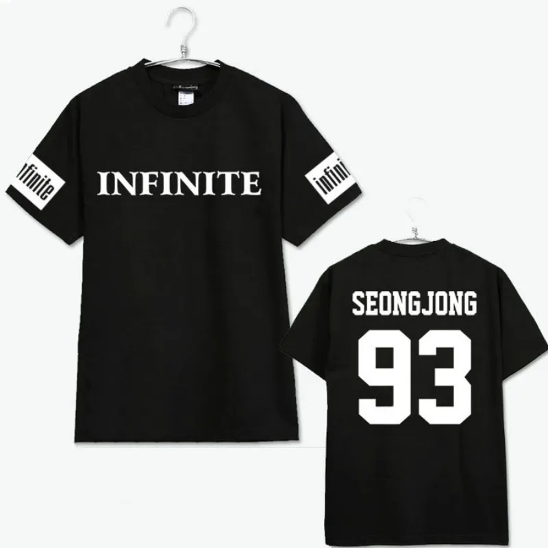 Infinite KPOP 2018 новое летнее пальто в Корейском стиле хлопковый черный с буквенным
