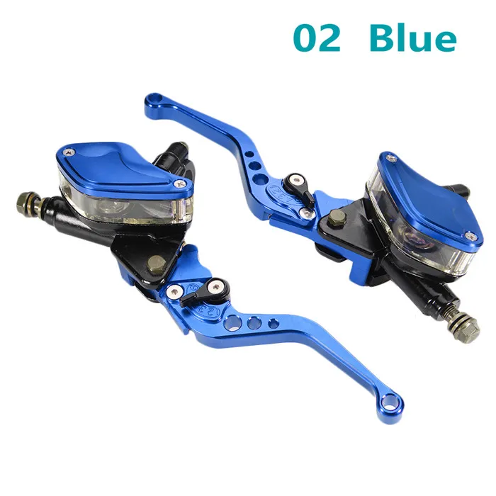 Blue 2 шт. мотоцикл Гидравлический Главный цилиндр тормозной муфты резервуар Рычаг Универсальный#280808 - Цвет: Blue
