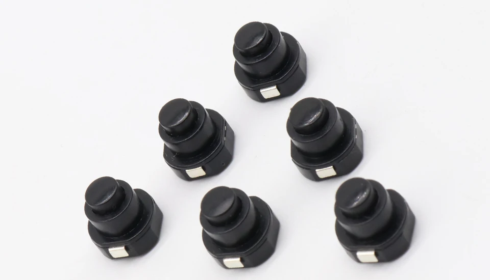 10 шт. в партии, фонарь, часть, Круглый кнопочный переключатель, черный, DC 30V 1A 10 мм x 10 мм(D* H