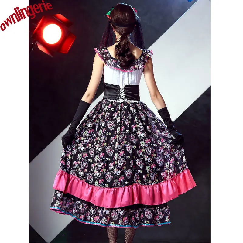 Женский костюм для взрослых вампира черепа зомби невеста deguisment Хэллоуин