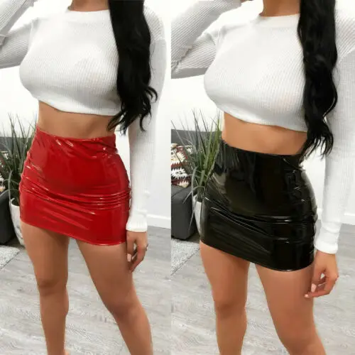 Stylish Hot Sale Women's Sexy Bright leather Bodycon Slim Super-short Zipper Skirts Lady Summer Evening Party Club Clothing S-XL | Женская