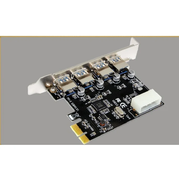 Плата расширения USB3.0 4 порта PCI E USB 3 0 компьютерная плата с 4pin разъемом molex