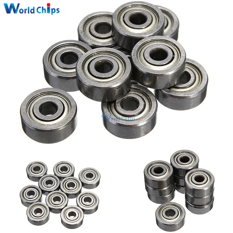 10 шт. миниатюрные шариковые радиальные подшипники 623ZZ 3x10x4 мм|silver silver|silver bearingssilver