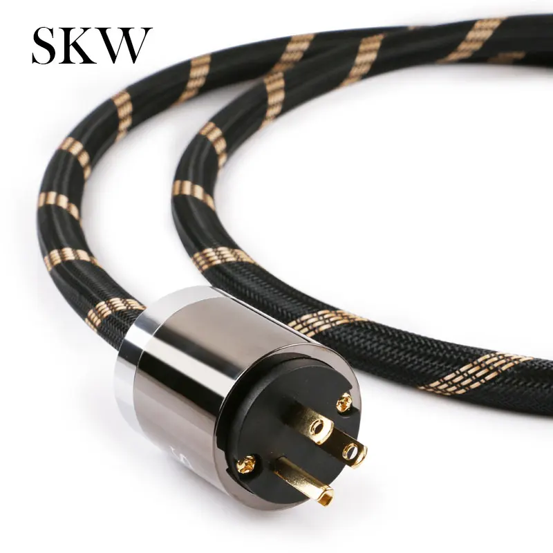 skw hifi power cord with useu type plug 6n occ power cable 1m1 5m2m3m for power filter turntable amplifier cd player dac free global shipping