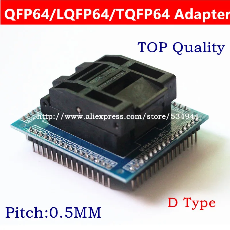 Адаптер гнезда QFP64 TQFP64 LQFP64 IC тестовая розетка выжигание 0 5 м программатор STM32
