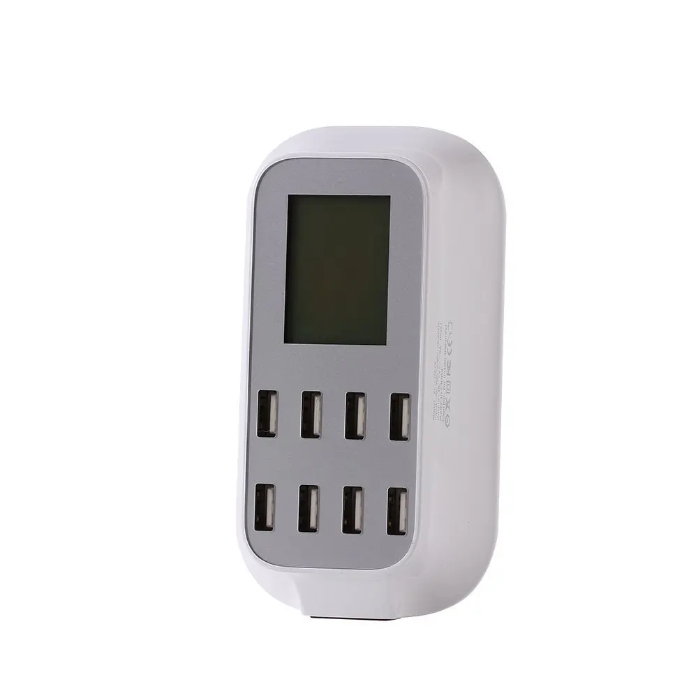 Универсальное дорожное зарядное устройство с 8 USB портами и светодиодным