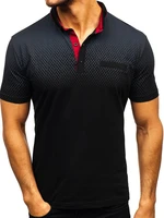 brand men summer short sleeve 3d print 95cotton high quality casual fashion polo shirt stand collar button male