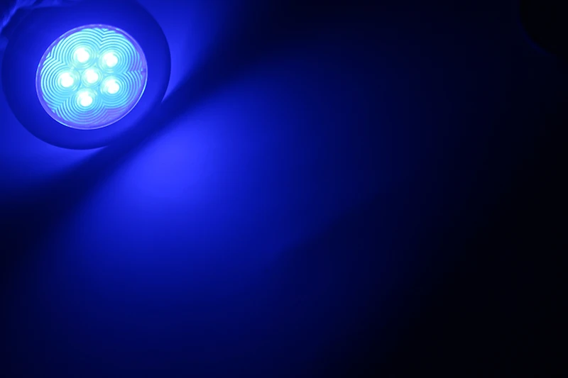 Blue 12 в морской лодки, яхты, светодиодное освещение RV, корпус из нержавеющей стали, белый синий купол, лампа для интерьера - Цвет: Blue
