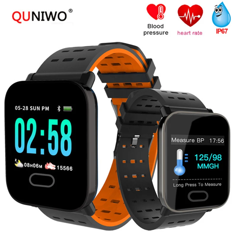 2018 умный Браслет крови Давление измерения Цвет Экран Фитнес трекер часы