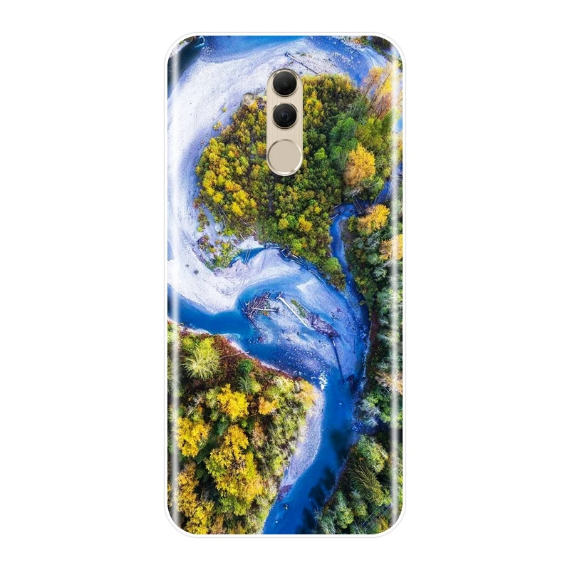 Мягкий силиконовый чехол для телефона Huawei Mate 20 10 9 Lite Mountain Travel Cloud Green задняя крышка