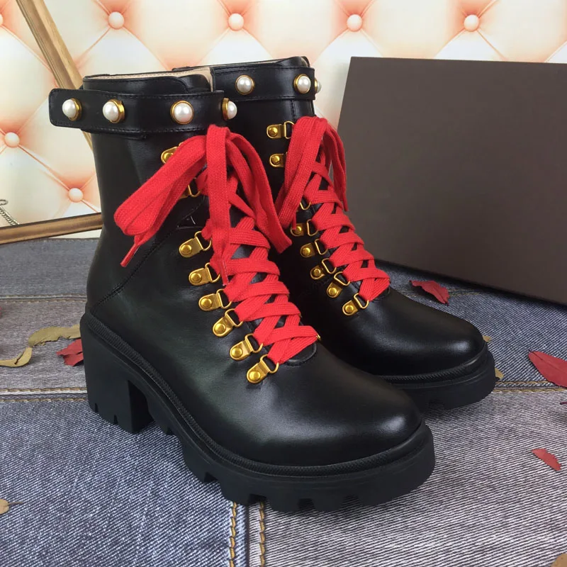 Зимние женские мотоциклетные ботинки на платформе и высоком каблуке Botas Mujer