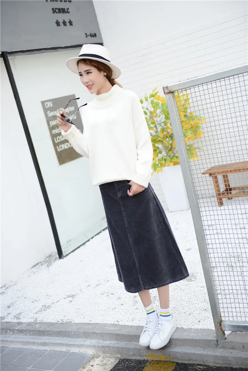 Осенне зимняя повседневная трапециевидная юбка для девочек подходящая ко всему