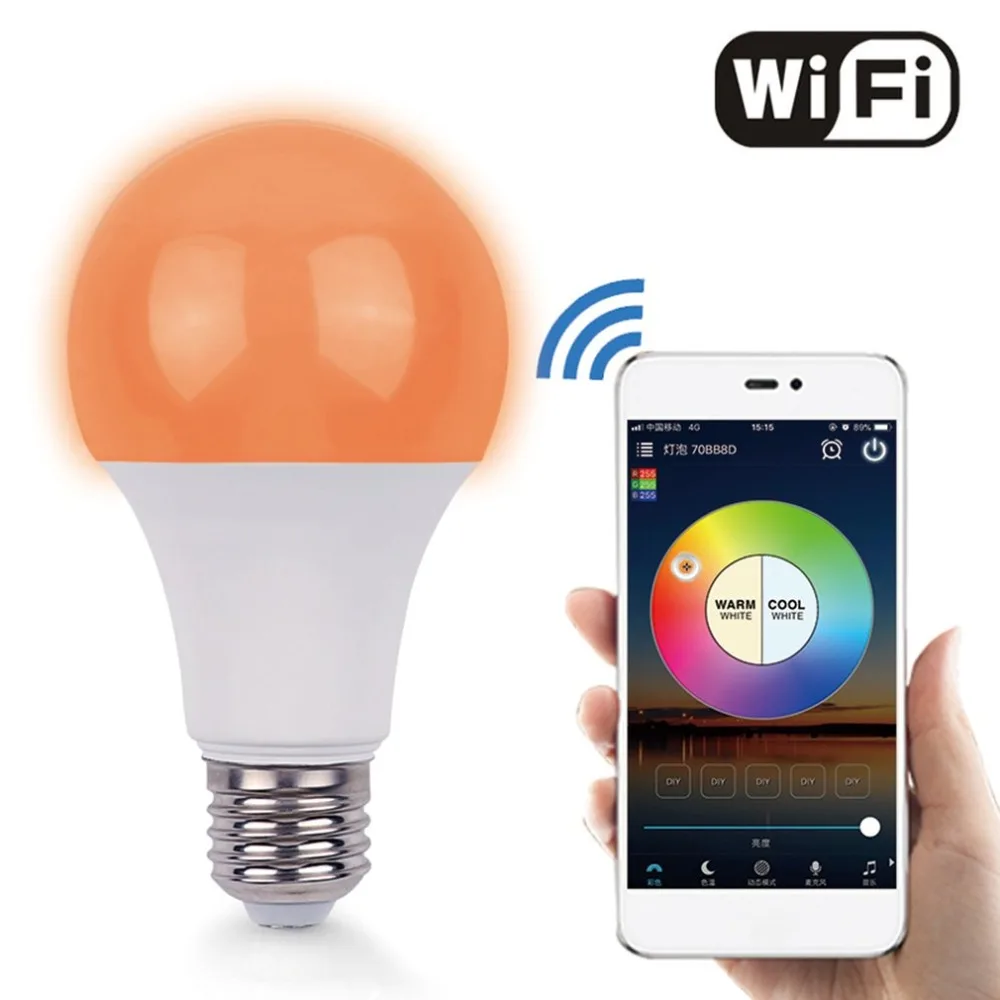 6 5 Вт WI FI Smart светодио дный лампы E27 супер яркий приложение Remote Управление RGBW сроки