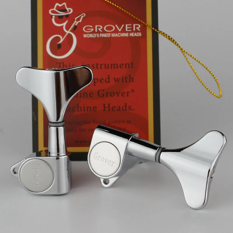 Колки Grover Chrome 2R2L герметичные для бас-гитары машинные головки сделано в Китае |