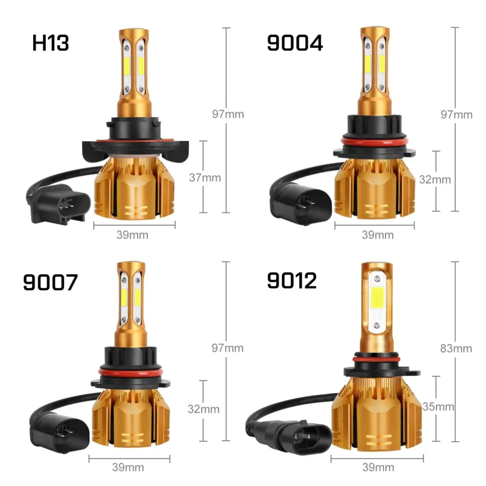 Автомобильные фары H7 Led H1 H3 H4 H8 H11 светодиодные лампы HB4 HB3 H13 9004 9007 9012 COB 60 Вт 9000лм 6000K