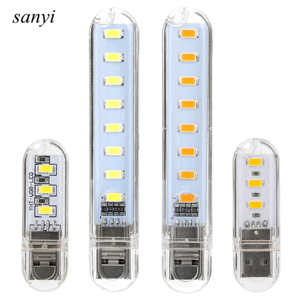 Мини USB флэш светильник фонарь 3LED/8 LED SMD Кемпинг Ночной для ПК Настольный Ноутбук