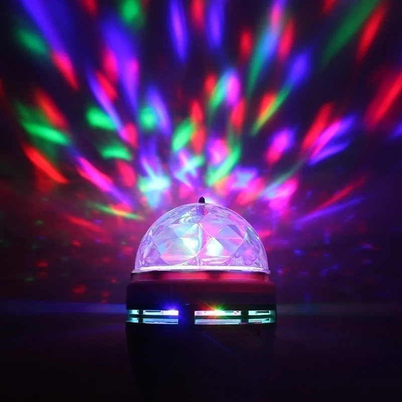 E27 3 Вт Авто вращающийся RGB светодиодный светильник сценический диджейский светильник вечерние лампы для украшения дома светодиодный вечерние неоновые Вечерние