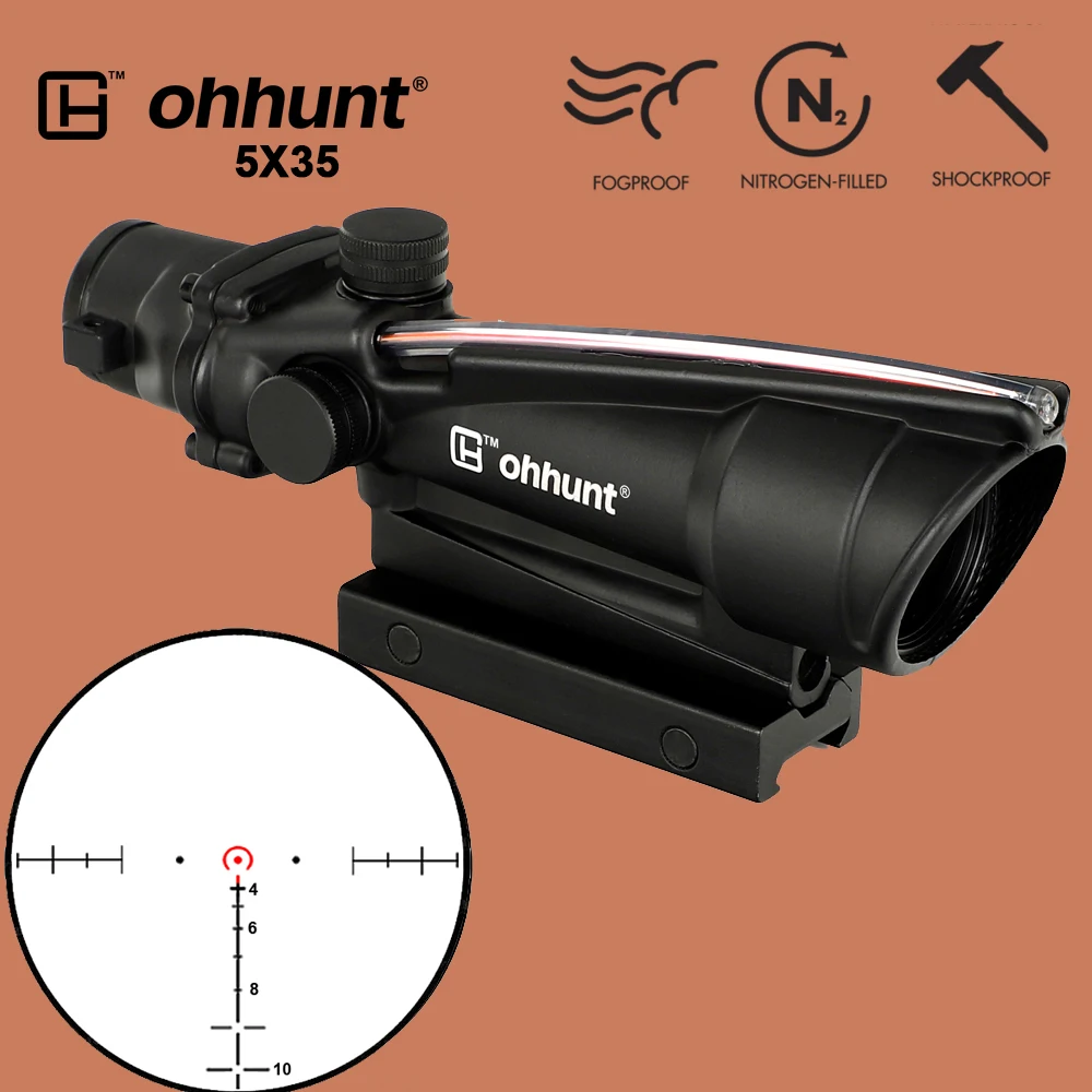 Ohhunt 5X35 охотничий оптический прицел BDC шеврон Подкова стеклянная сетка