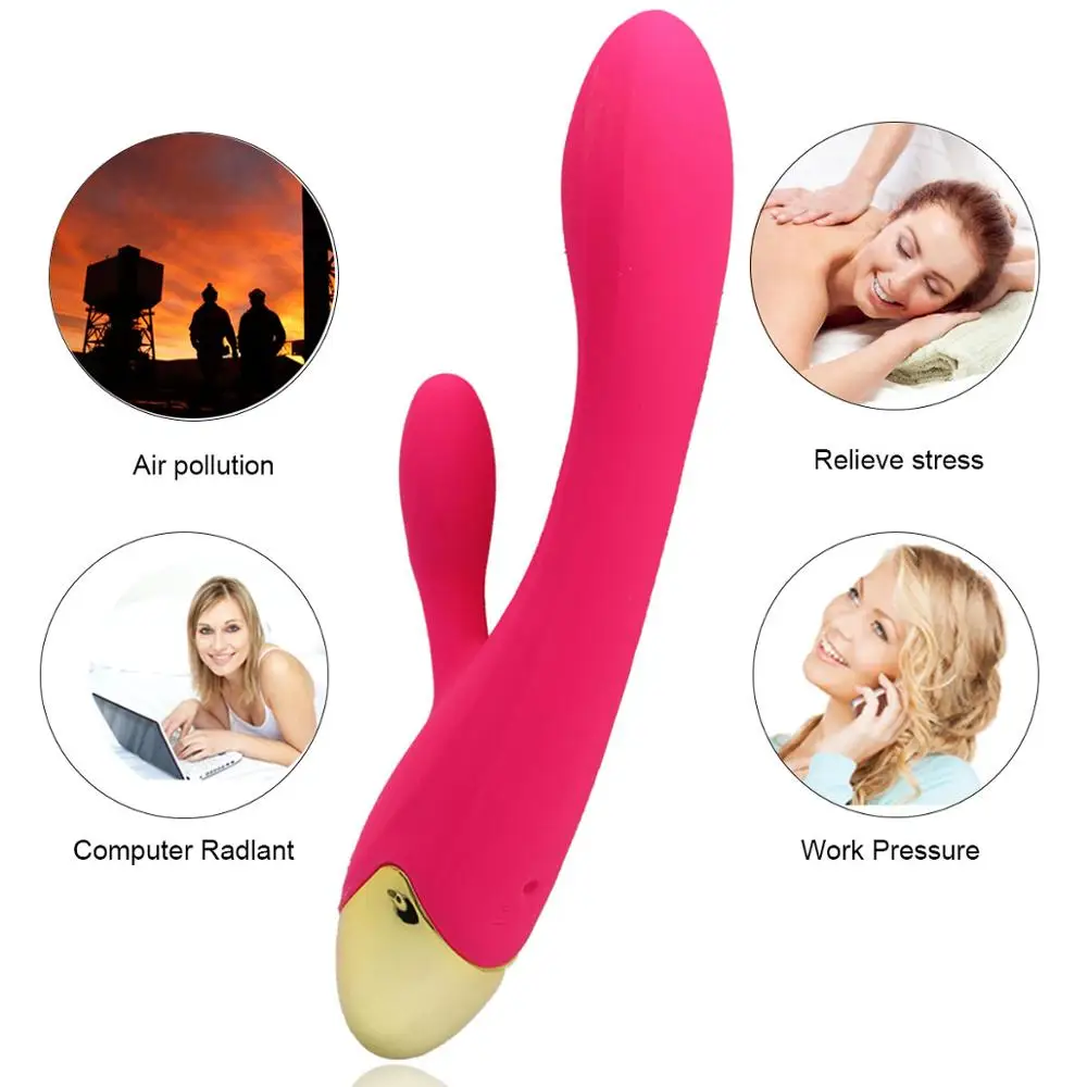 G Spot Дилдо кролик вибратор для женщин двойная вибрация водонепроницаемый