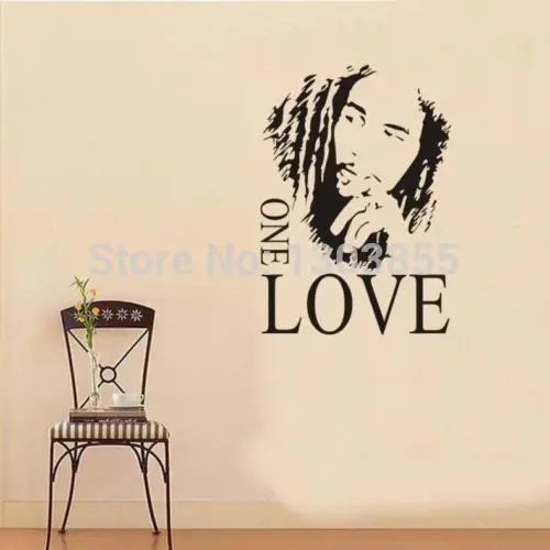 Подробная информация о знаменитом BOB MARLEY ONE LOVE Quote ART графическая Наклейка на стену