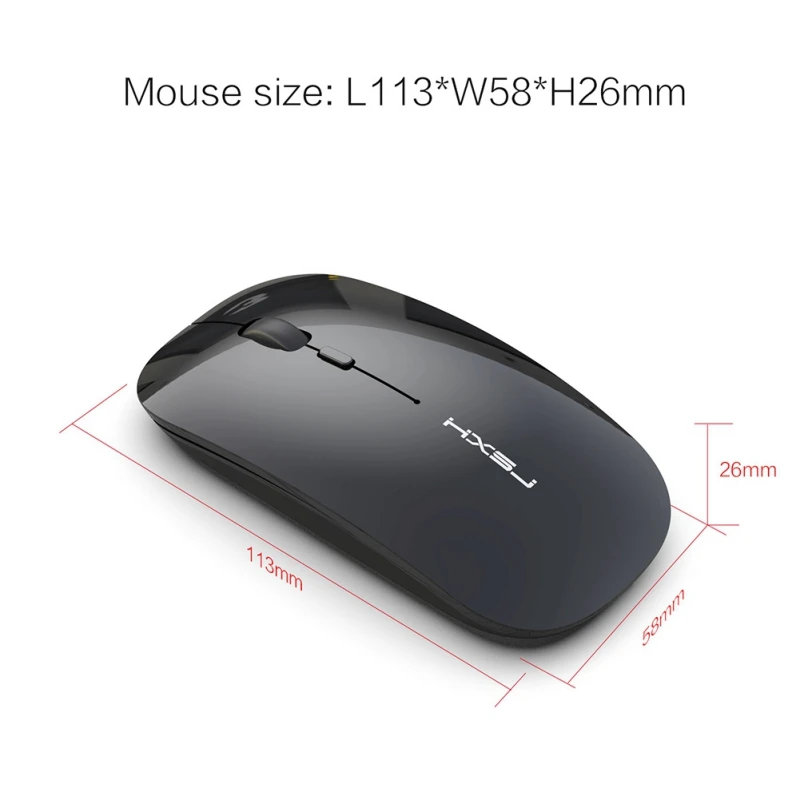 Ultra-thin Optical 2.4GHz Ergonomic Mouse Quiet Wireless Adjustable Rechargeable Quie For Laptop Computer Mice | Компьютеры и офис