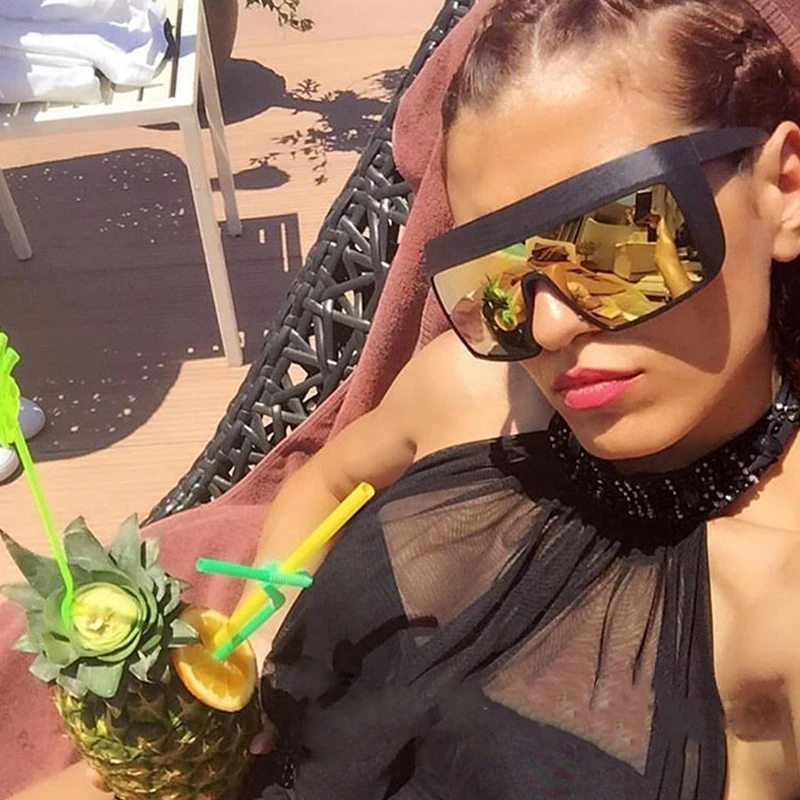 Pop Age модные негабаритные ацетатные солнцезащитные очки для женщин с плоским