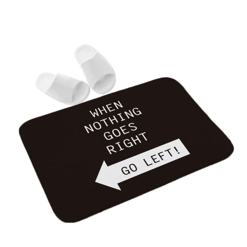 GO LEFT Прямоугольный напольный коврик, креативный уникальный дверной коврик, домашний коврик, супер мягкий абсорбирующий коврик для ванной, дверной входной черный коврик, 40 см* 60 см - Цвет: GO LEFT