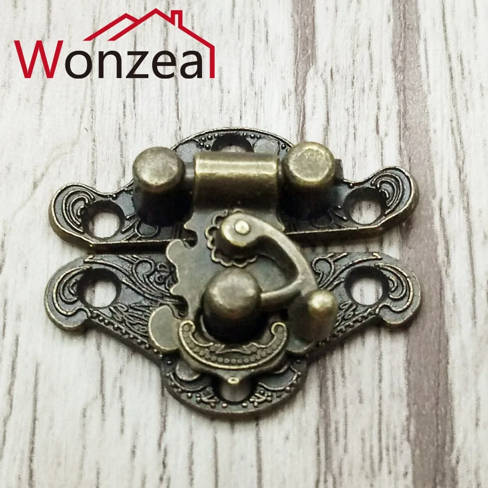 3 шт. Wonzeal 28* мм 23 мм Малый замок для деревянных ящиков под старину защелки ловит запоры деревянные пряжки Jewelry деревянная коробка подарочная коробка Пряжка