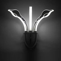 modern led swan wall lamp for dining room dressing room acrylic swan light led bedroom wall sconce pathway hallway vanity lights