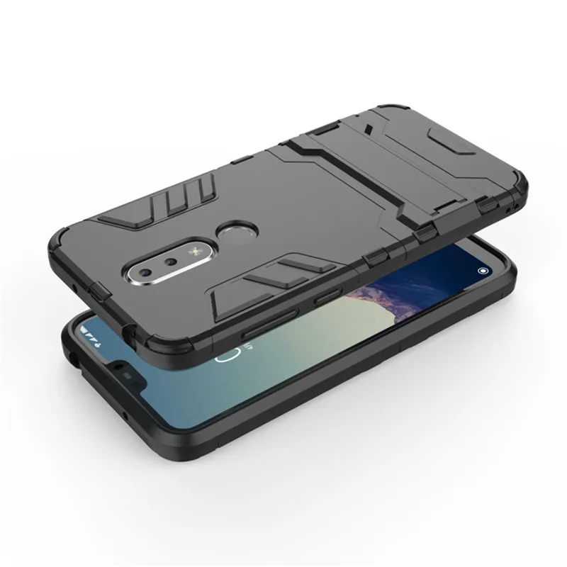 Nokia X6 2018 чехол 5 8 дюймов пластиковые мягкие силиконовой резины Броня стенд полный