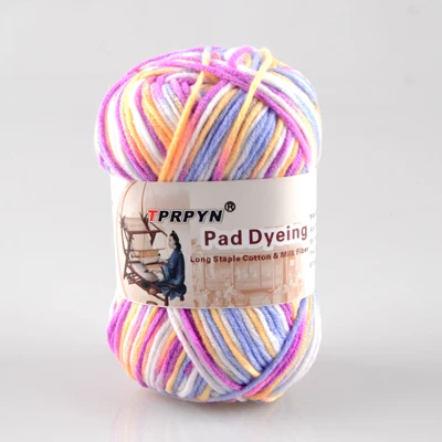 11 white purple camo TPRPYN 12 шт = 600 г причудливая пряжа смешанных цветов Меланжевая нить струны хлопок смешанная пряжа красивая для ручного вязания свитер - Цвет: 11 white purple camo
