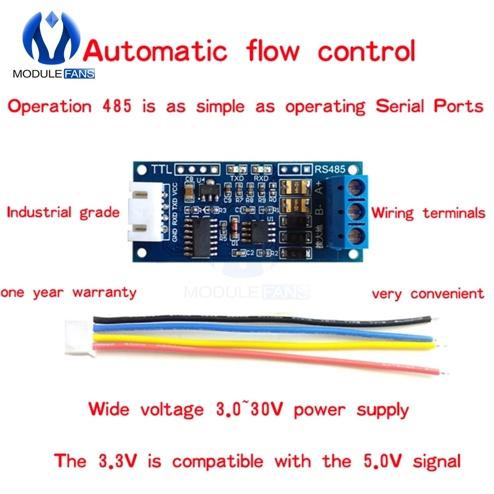 Ttl к RS485 блок питания конвертер 3,3 V 5V аппаратный модуль автоматического управления для Arduino AVR широкий индикатор напряжения