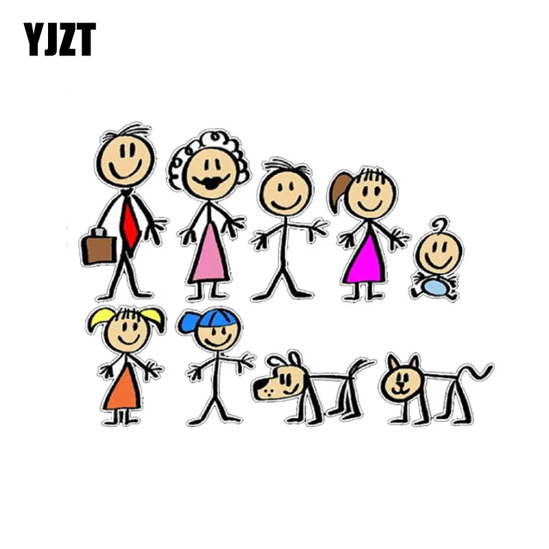 YJZT 17 7 см * 13 1 Мультяшные Мы семейные ПВХ мотоциклетные автомобильные наклейки 11