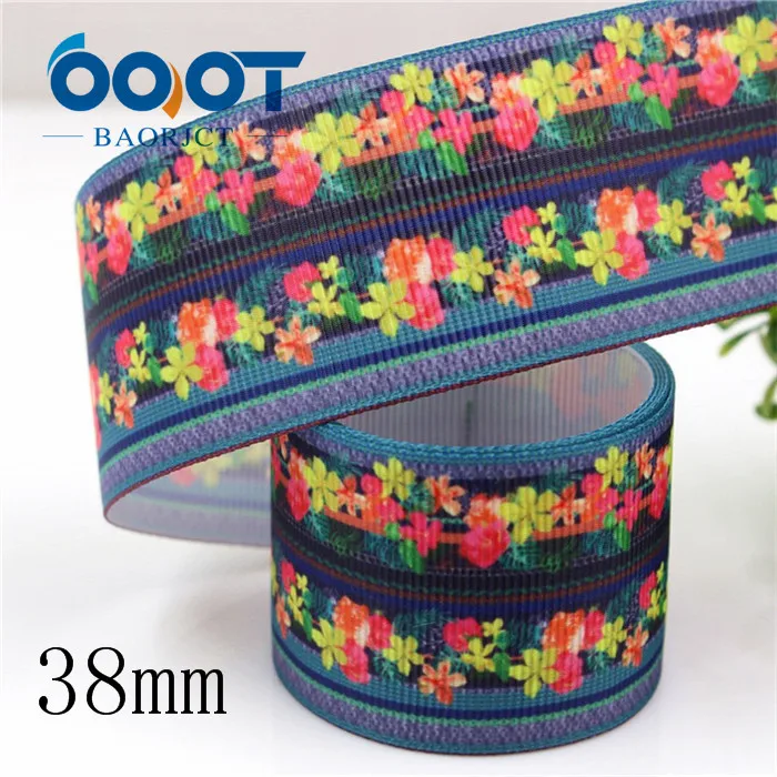 G-18925-1183 OOOT BAORJCT G-18925-1178, 38 мм/75 мм 10 ярдов весенние ленты с цветами Термотрансферная печать grosgrain, DIY аксессуары для одежды - Цвет: G-18925-1183