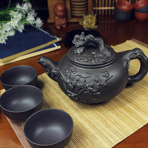 Китайский фарфоровый чайный набор Yixing Zisha 380 мл + 3 чашки 40 кунг-фу чайные горшки