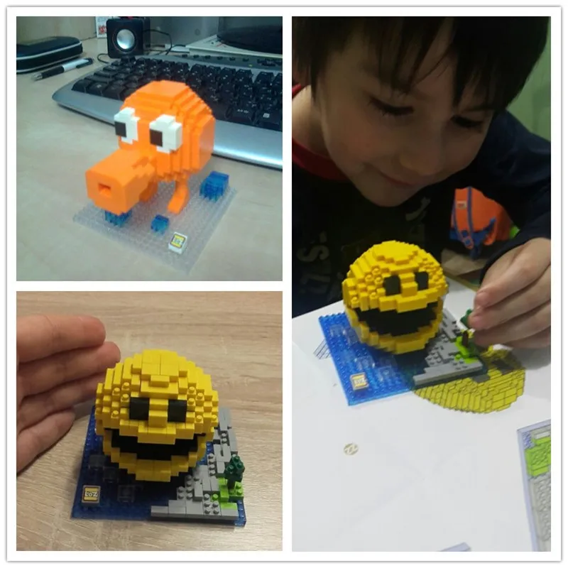 LOZ пиксели Рисунок Конструкторы игрушка Pacman Pac человек орангутан Осьминог Chilopod