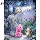 Круглая Алмазная мозаика 5D сделай сам, вышивка из страз медведь, собака, сова, полная вышивка крестиком