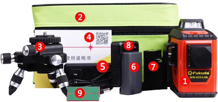 1.Red laser level Fukuda 3D 12 линий лазерный уровень зеленый/красный лазерный уровень самонивелирующийся 360 горизонтальный вертикальный крест супер мощный - Цвет: 1.Red laser level