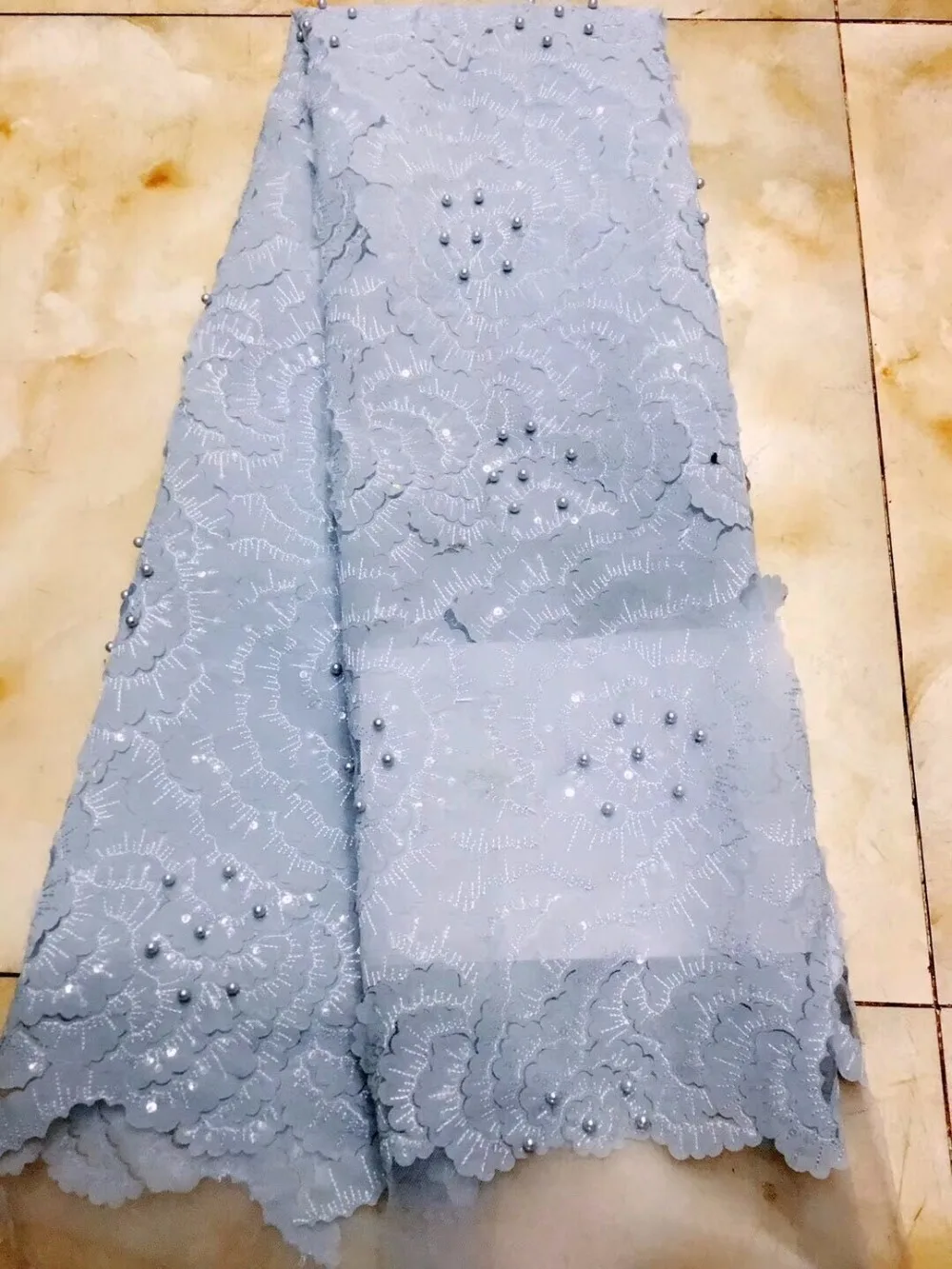 2018 розовые бусины с аппликацией 3 D вышитая африканская кружевная ткань