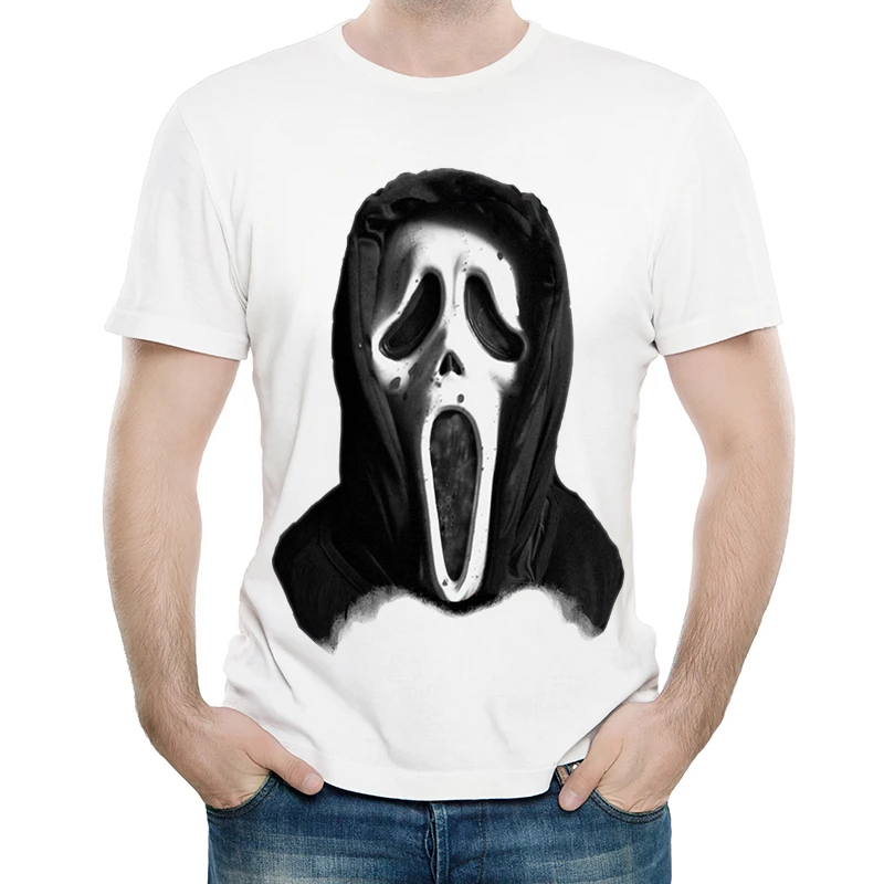Страшный Фильм КРИК T рубашка на каждый день мужская мода короткий рукав Scream Знак